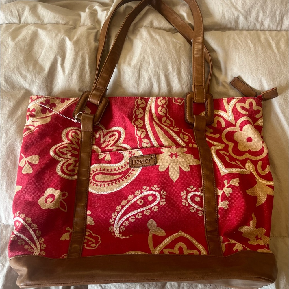 Dexter‎ Red and Brown Women's Tote Bag in perfect condition